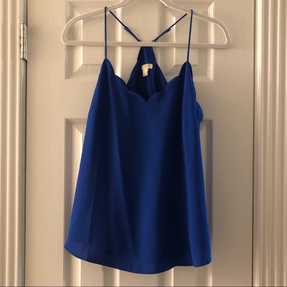 J.Crew Cobalt Scalloped Top Size 6